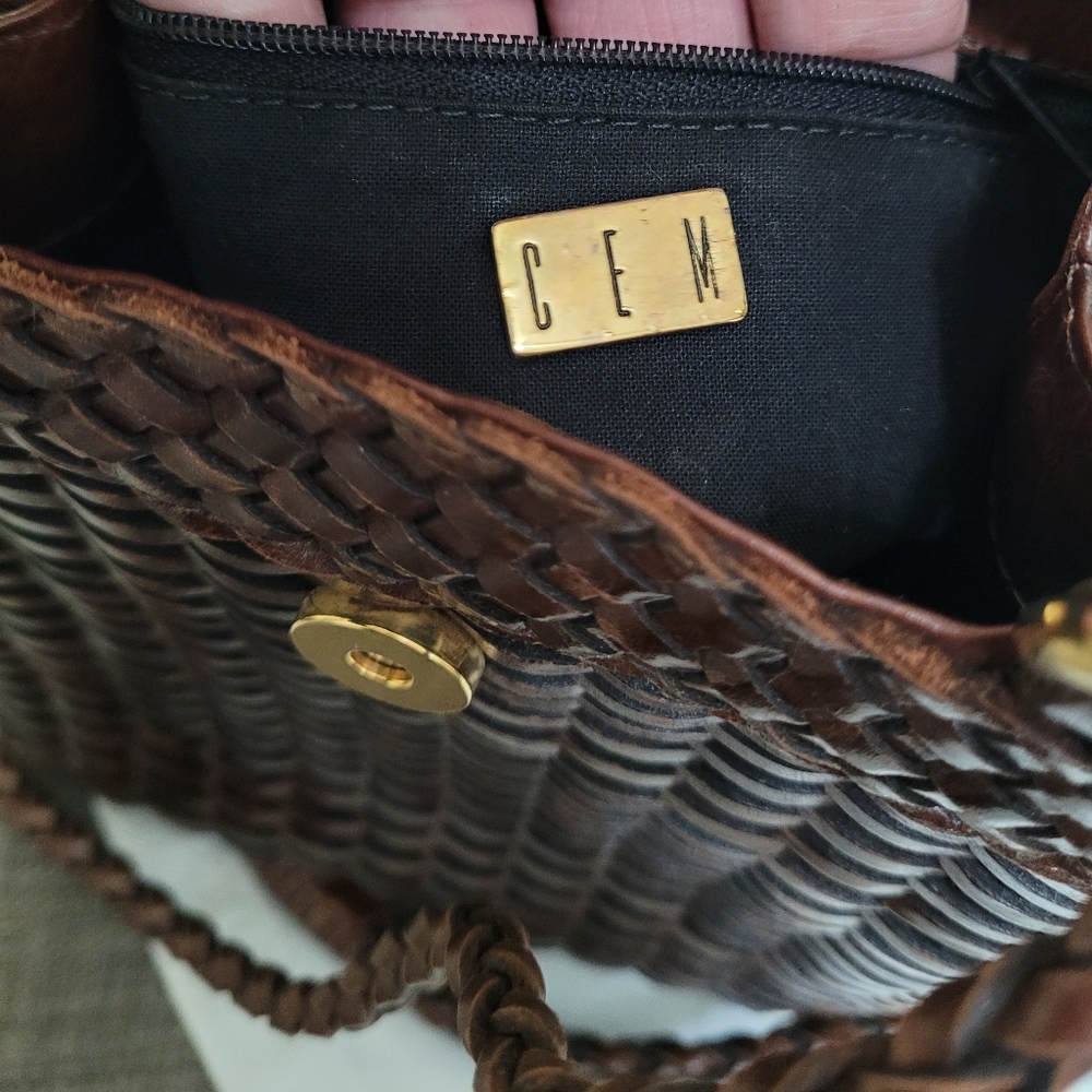 CEM Eberle Crossbody Vintage Woven Leather Bag - EUC - Picture 12 of 13